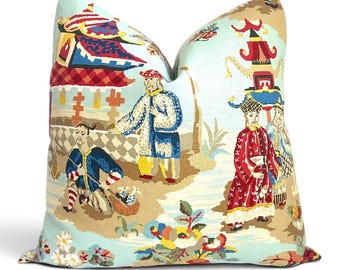 Brunschwig and Fils Xian Sky 24x24 Pillow