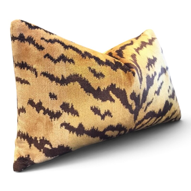 Scalamandre Tigre Velvet Pillow Cover, lumbar, bolster pillow image 6