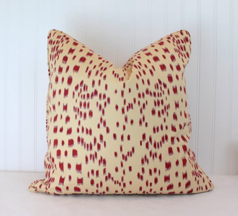 Les Touches BlueGreenPinkBordeauxAquaTan Pillow Cover with Self Cording One or Both Sides