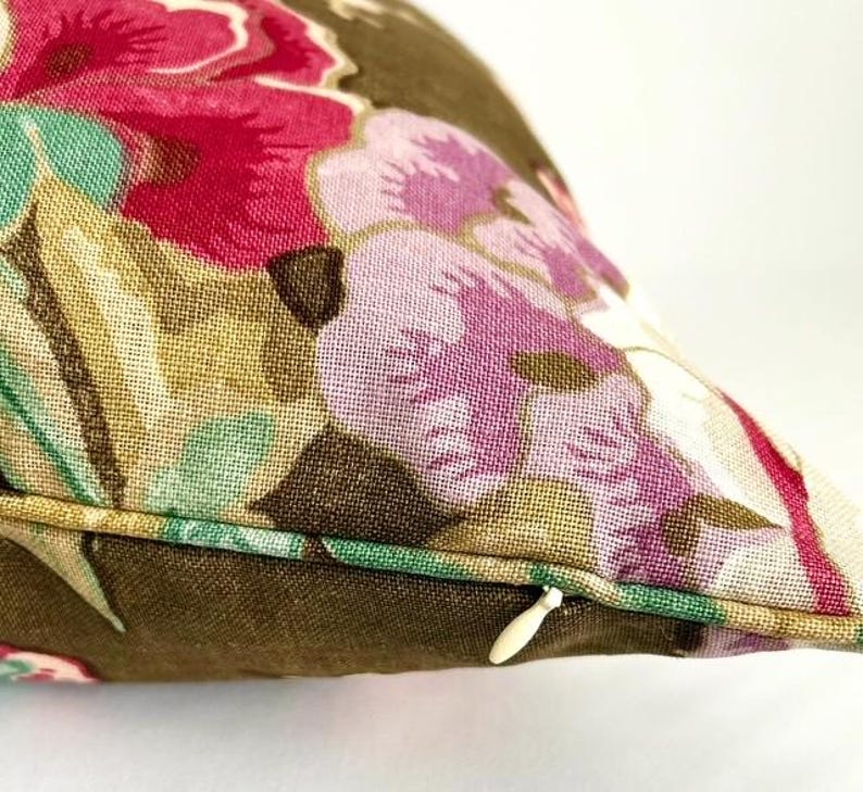 Schumacher Bermuda Blossoms Pillow Cover, Lumbar, Bolster pillow image 3