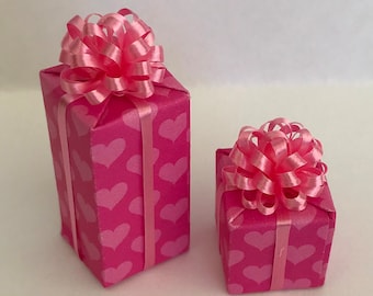 Tall or Short Pink Hearts on Pink