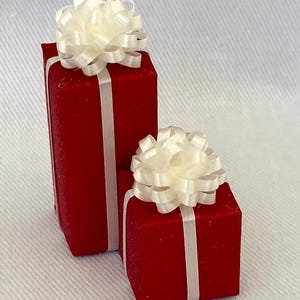 Tall or Short Sparkly Red Gift w White Bow
