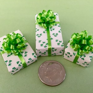Three Small 1&quot; scale Shamrock Gift Packages