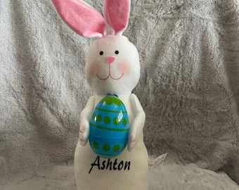 Personalized 14 in. Standing Easter Bunny, plush toy bunny,Easter Bunny, white bunny, Easter decor, Easter gift