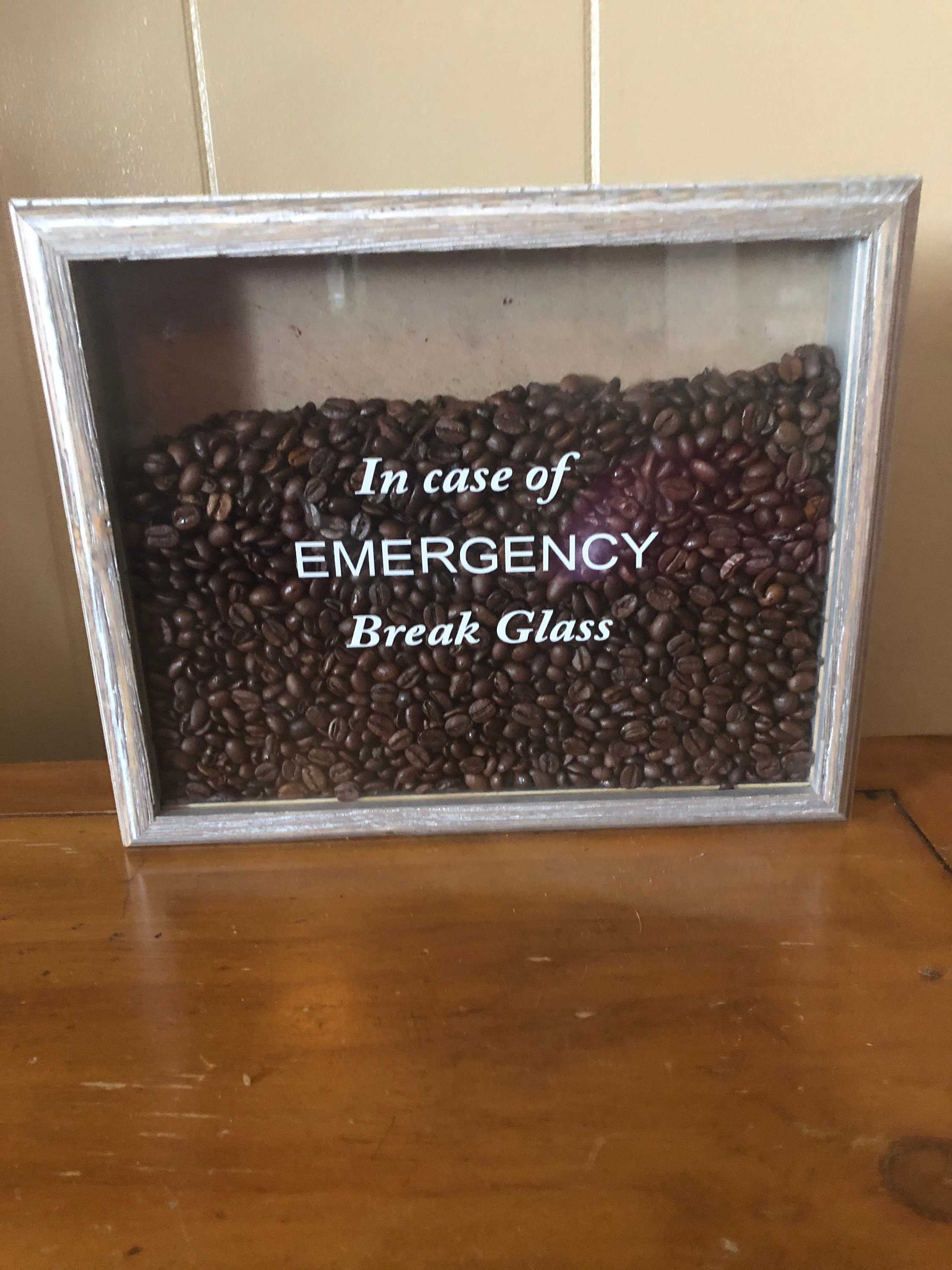 In Case Of Emergency Break Glass Coffee Shadow Box Gift In Case Of Emergency Break Glass Coffee Shadow Box Gift