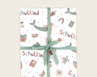 Geschenkpapier Under the Sea – Meerjungfrau, Schulkind, 50x70cm (3 Bogen)