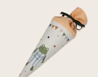 Schultüte mit Frosch “Schulkind”, 35cm