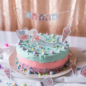 Cake Topper mit Glitzer Meerjungfrau (Under the Sea) – Schulkind