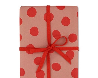 Geschenkpapier big Dots, rosa/rot, 50x70cm (3 Bogen)