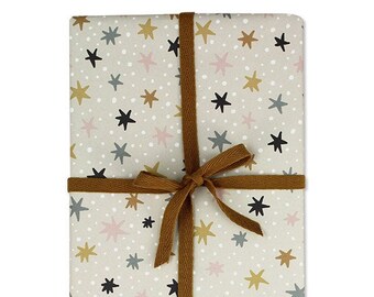 Geschenkpapier Sterne, creme , 50x70cm (3 Bogen)