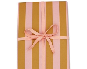 Geschenkpapier Streifen, rosa/gelb, 50x70cm (3 Bogen)