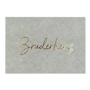 Postkarte mit Goldeffekten – Bruderherz