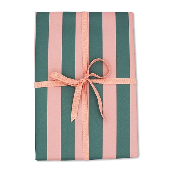 Geschenkpapier Streifen, rosa/grün, 50x70cm (3 Bogen)