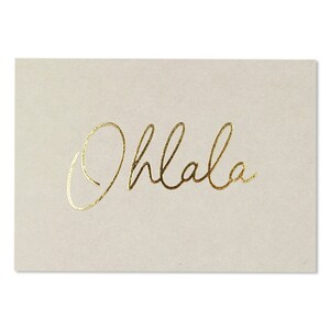 Postkarte creme mit Goldeffekten – Ohlala