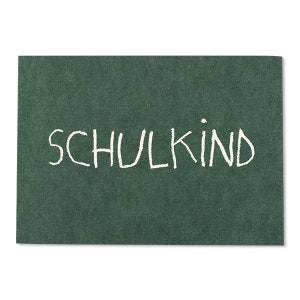 Postkarte grün – Schulkind