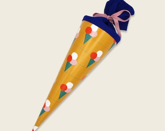 Schultüte mit Eiscreme senf, 35cm