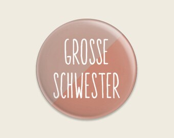 Button "Grosse Schwester" rosa