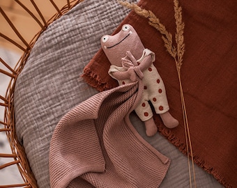 Kuscheltuch mit Frosch groß, pink