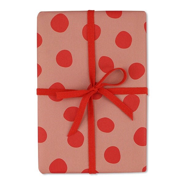 Geschenkpapier big Dots, rosa/rot, 50x70cm (3 Bogen)