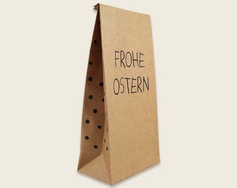 Papiergeschenktüte natur – Frohe Ostern (Set mit 6 Tüten)