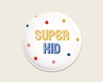 Button mit bunten Punkten – Superkid