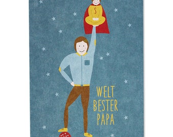 Postkarte &quot;Welt bester Papa&quot;
