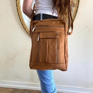 Brown Leather Cross body bag, Mans bag, Mens bag, Shoulder Bag, cross body