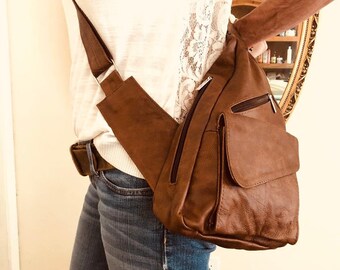 leather sling handbags