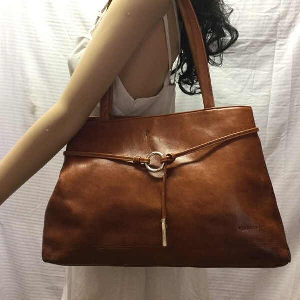 Kenneth Cole, Brown Leather Tote, Purse, Bag, Shoulder Bag
