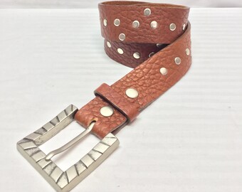 ANN DEMEULEMEESTER Vintage Studded Leather Belt, Gothic Style