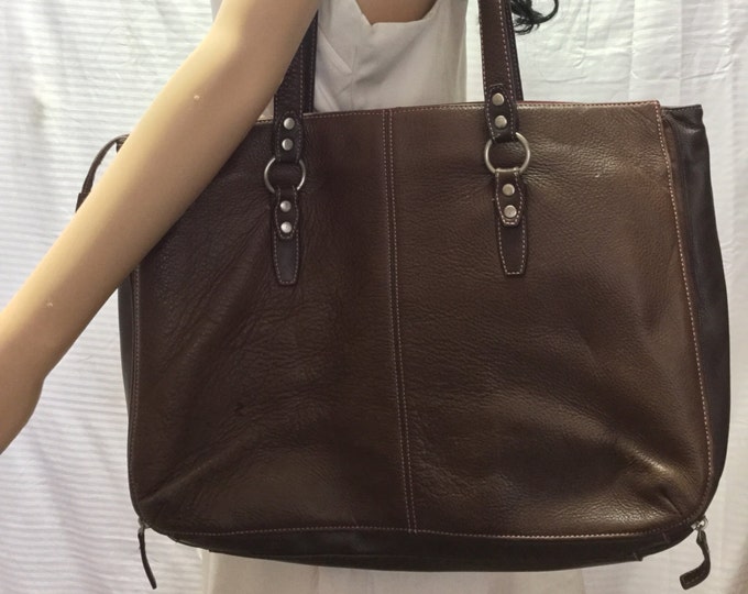 Buxton Leather Briefcase, Brown Leather Briefcase, Organizer Bag, Padded,lap Top Bag Etsy