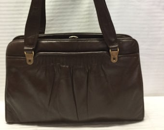 Vintage Purse, 1950s, 1960, Burgundy Leather purse, bag, Shoulder bag