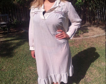 Cotton, Boho Dress, Off white,embroidered,cotton,dress