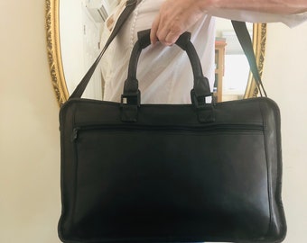 Scully soft black leather briefcase, lamb skin, mint condition