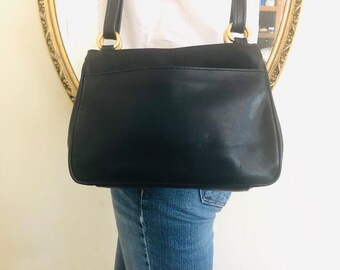 tignanello blue leather purse