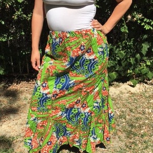 Maxi skirt,Small,medium,long,stretch waist,green,red,blue,cotton skirt