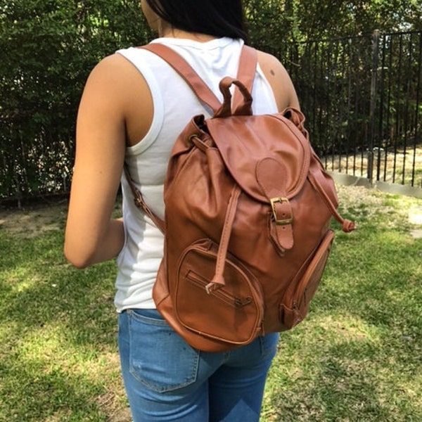 Backpack bag,brown leather ,backpack,back pack