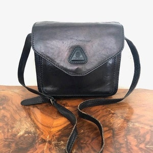 Origo Leather purse, made in Italy, fine Italian leather, black leather Crossbody, shoulder bag