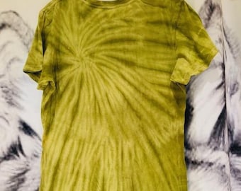 100% Baumwolle, Tie Dye Shirt, WEICH,grün,weiß, Swirls, Large, L, Womens,Tee,T-Shirt