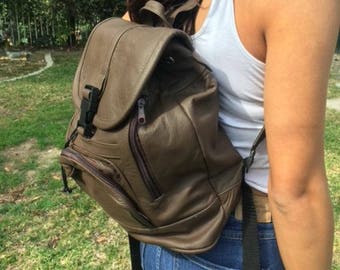 Backpack bag,Brown leather backpack,Made in Mexico,Back pack,sling bag