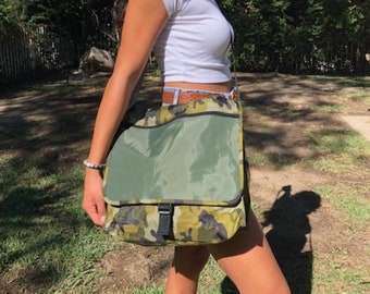 Camo Messenger bag, Cross Body ,Camouflage, Green Shoulder Bag,Organizer