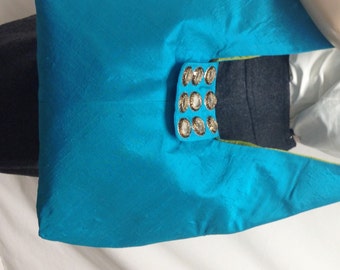 Nancy Bacich,satin purse, bag,Blue ,Green, Satin ,Purses,bags, Shoulder Bag