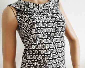 Vintage Black and Gray Retro Dress Size Small