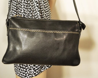 Vintage Liz Claiborne, Black Leather Purse,bag,Shoulder Bag