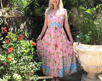 yellow dress with red roses