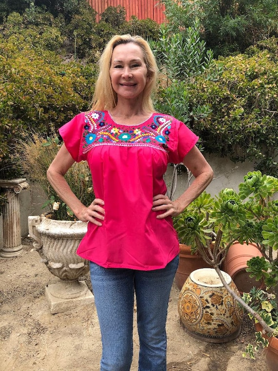 Purple mexican blouse hot sale