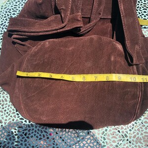 Backpack bag, Large, suede leather backpack,Hobo Barrel bag ,Back pack ,Shoulder sling, brown, suede, leather ,boho bag,15 tall x 11 wide image 6