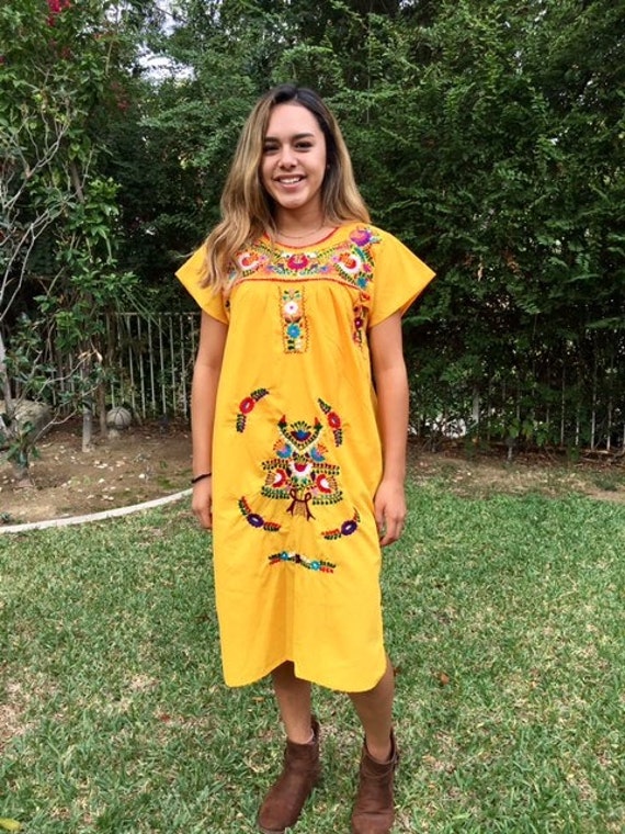 yellow mexican dress