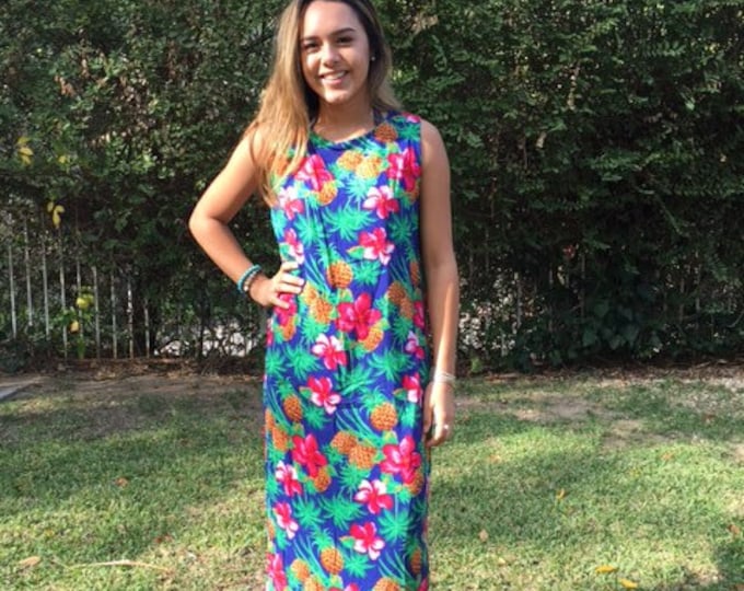 White Muumuu Short Dress Hibiscus Leis main image 1