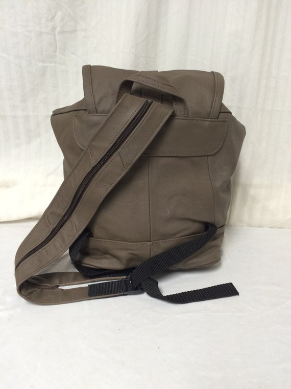 Backpack bag,Leather backpack, large ,matte gray,… - image 3
